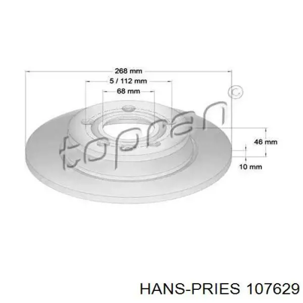 Тормозные диски 107629 Hans Pries (Topran)