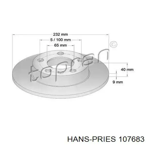 Тормозные диски 107683 Hans Pries (Topran)