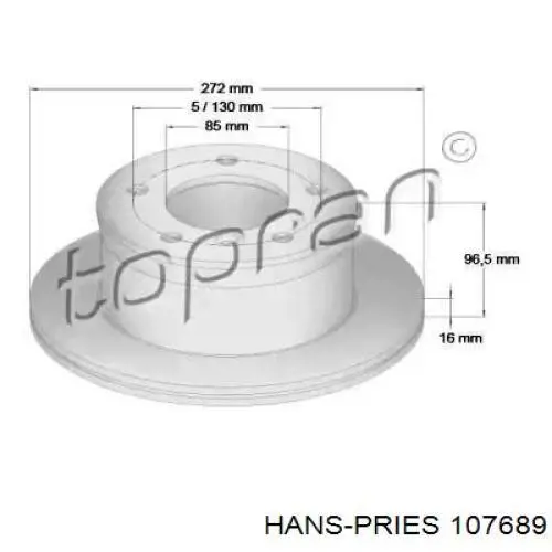 Тормозные диски 107689 Hans Pries (Topran)