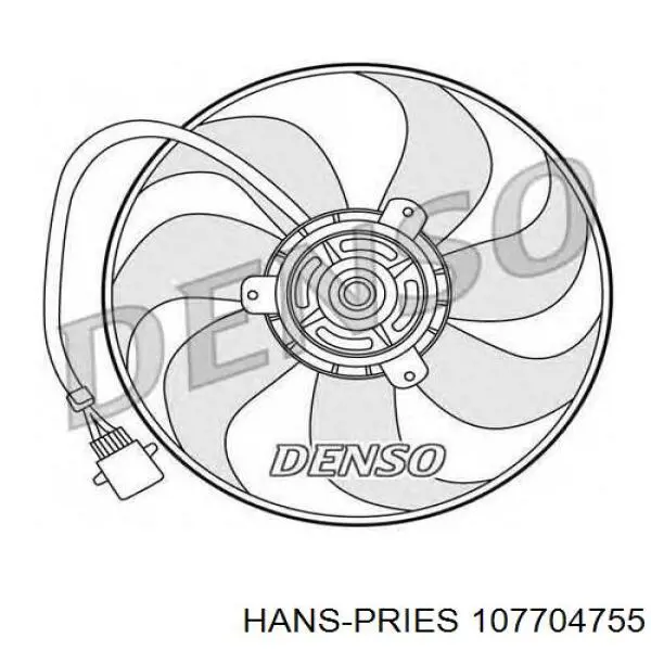 Электровентилятор охлаждения в сборе (мотор+крыльчатка) HANS PRIES 107704755