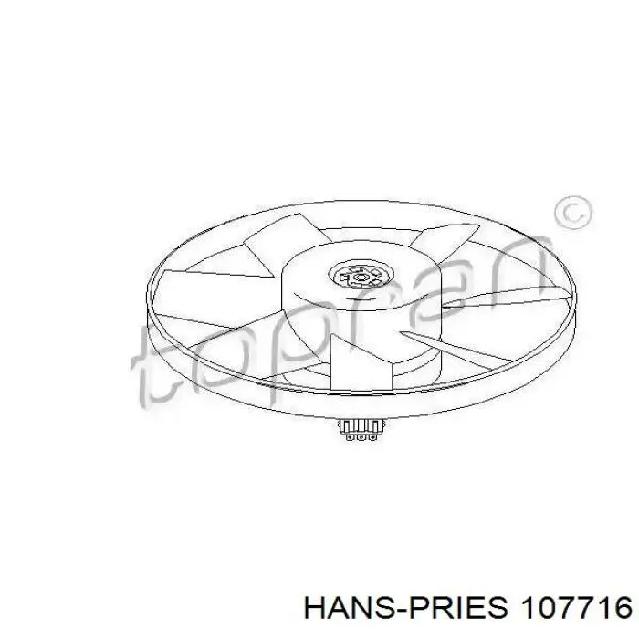 107716 Hans Pries (Topran) электровентилятор охлаждения в сборе (мотор+крыльчатка)