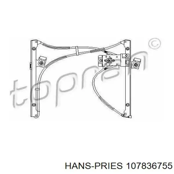 Механизм стеклоподъемника двери передней левой 107836755 Hans Pries (Topran)