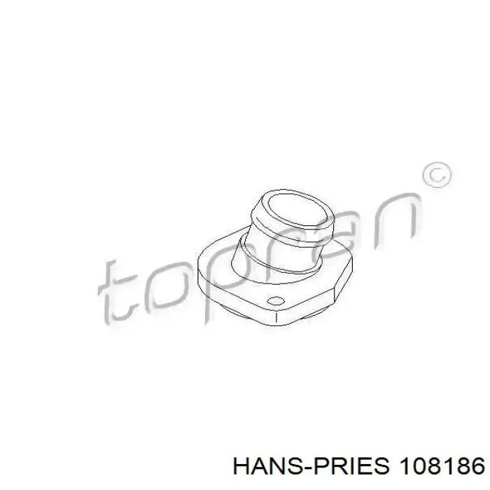 108186 Hans Pries (Topran) фланец системы охлаждения (тройник)