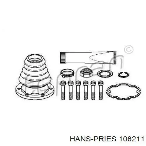 Пыльник ШРУСа передней полуоси внутренний правый 108211 Hans Pries (Topran)