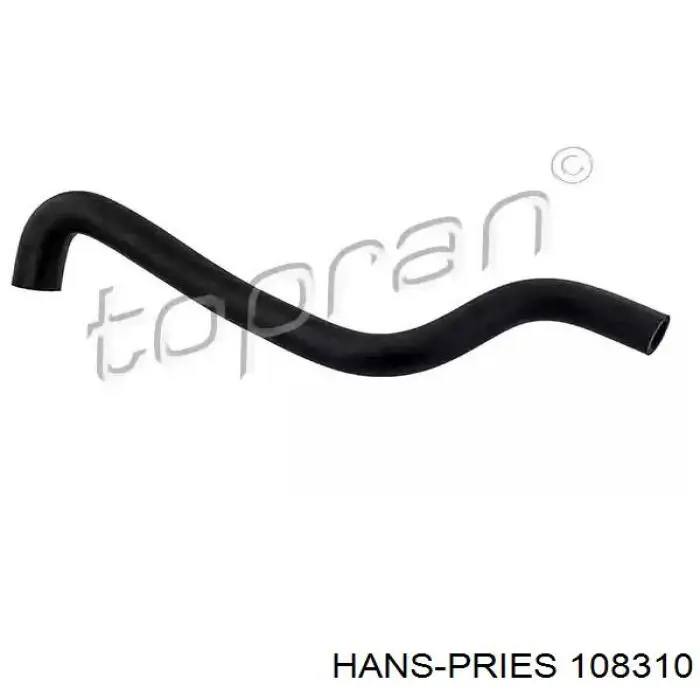108310 Hans Pries (Topran) шланг радиатора отопителя (печки, подача)