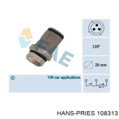 Купить 108313 Hans Pries (Topran) Шланг отопителя обратка