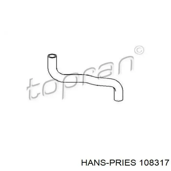 108317 Hans Pries (Topran) шланг радиатора отопителя (печки, обратка)
