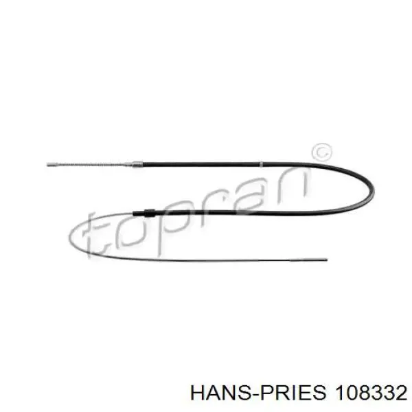 Задний трос ручника 108332 Hans Pries (Topran)