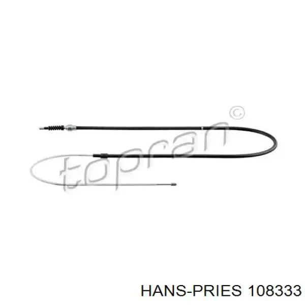 108333 Hans Pries (Topran) трос ручного тормоза задний правый/левый