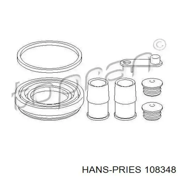 108348 Hans Pries (Topran) ремкомплект суппорта тормозного переднего