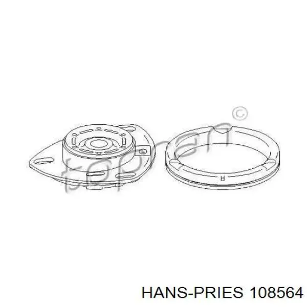 Опора амортизатора переднего 108564 Hans Pries (Topran)