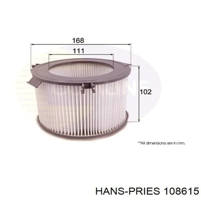 Фильтр воздушный отопителя Hans Pries (Topran) 108615 цена, от 8.35 USD