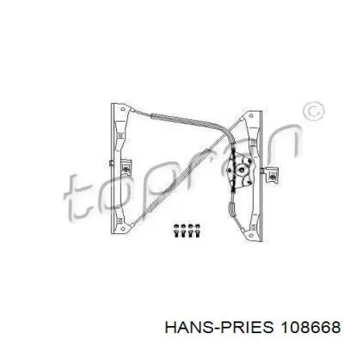 108668 Hans Pries (Topran) механизм стеклоподъемника двери передней левой