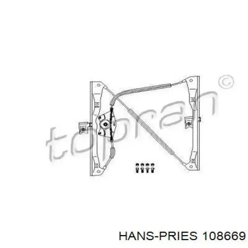 108669 Hans Pries (Topran) механизм стеклоподъемника двери передней правой