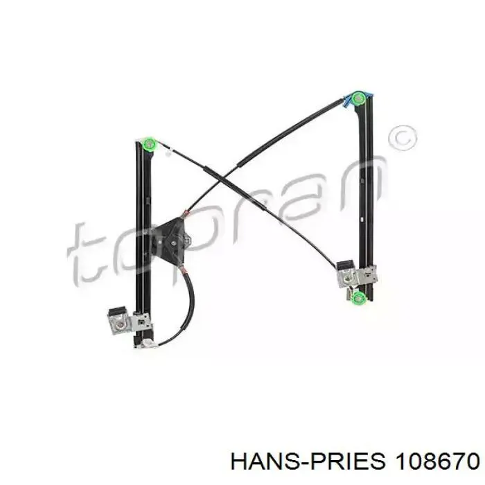 Механизм стеклоподъемника водительской двери Hans Pries (Topran) 108670 цена, от 25.62 USD