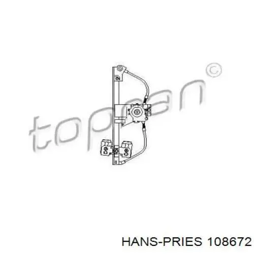 Механизм стеклоподъемника двери задней левой 108672 Hans Pries (Topran)