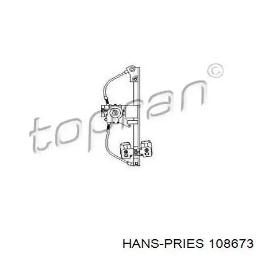 Механизм стеклоподъемника двери задней правой 108673 Hans Pries (Topran)