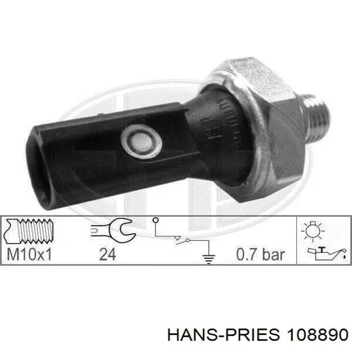 Indicador, presión del aceite 108890 Hans Pries (Topran)