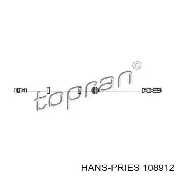 Шланг тормозной передний 108912 Hans Pries (Topran)