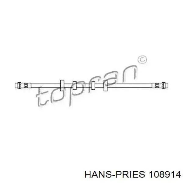 Шланг тормозной передний 108914 Hans Pries (Topran)