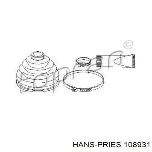 108931 Hans Pries (Topran) пыльник шруса передней полуоси наружный