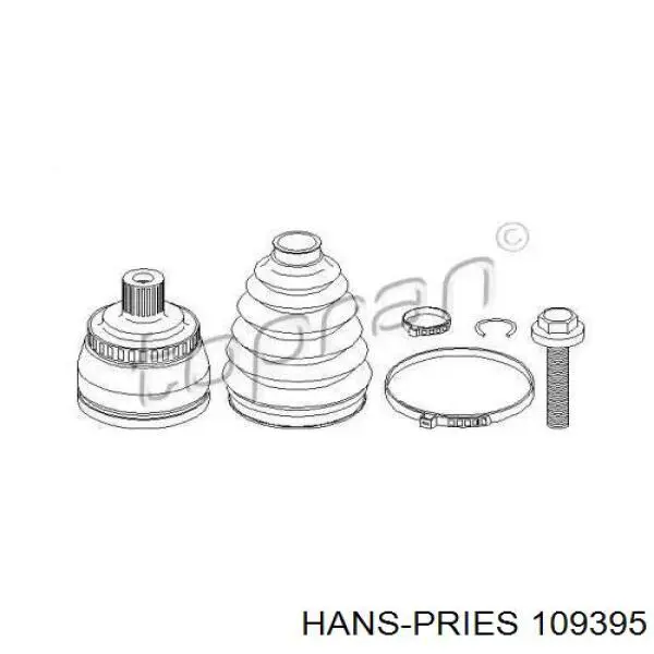 ШРУС наружный передний 109395 Hans Pries (Topran)