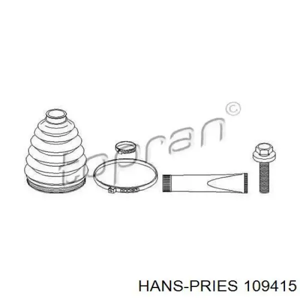 109415 Hans Pries (Topran) пыльник шруса передней полуоси наружный