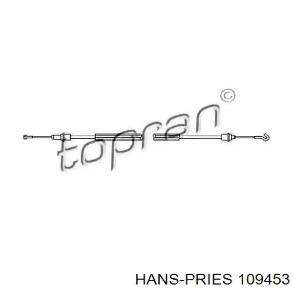 109453 Hans Pries (Topran) Трос/тяга открывания замка двери передней правой