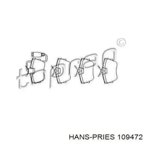 Задние тормозные колодки 109472 Hans Pries (Topran)