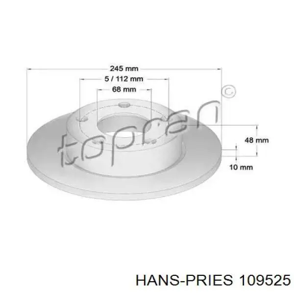 Тормозные диски 109525 Hans Pries (Topran)