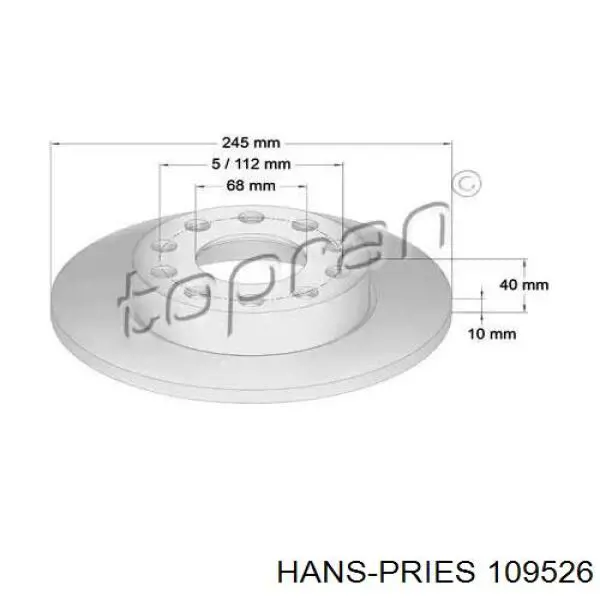 Тормозные диски 109526 Hans Pries (Topran)