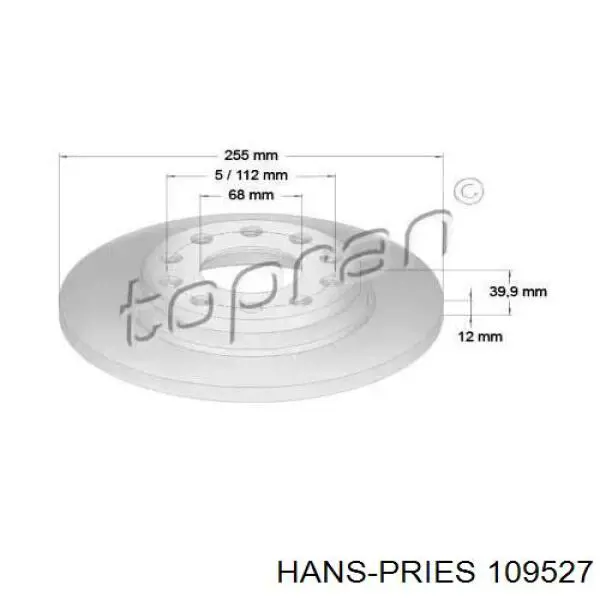 Тормозные диски 109527 Hans Pries (Topran)