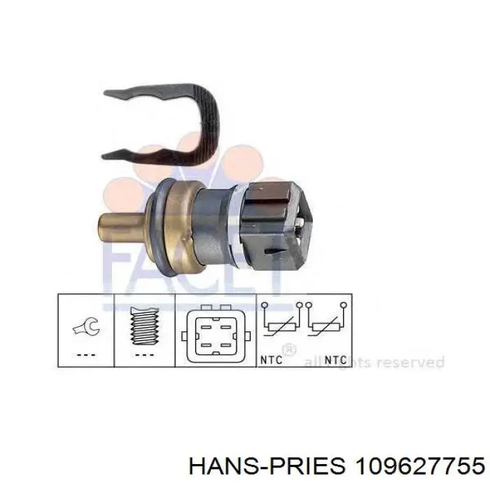 Датчик температуры охлаждающей жидкости 109627755 Hans Pries (Topran)