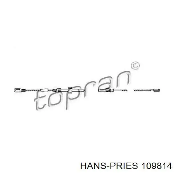 Трос ручного тормоза передний HANS PRIES 109814