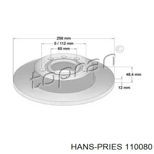 Тормозные диски 110080 Hans Pries (Topran)