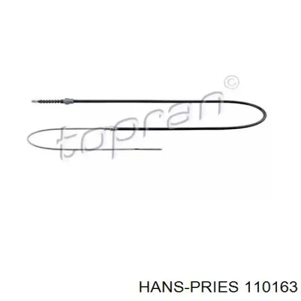 110163 Hans Pries (Topran) трос ручного тормоза задний правый/левый