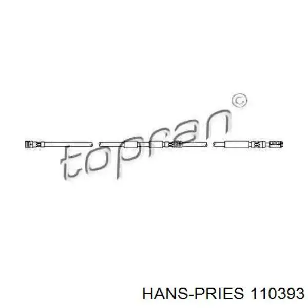 Шланг тормозной передний 110393 Hans Pries (Topran)