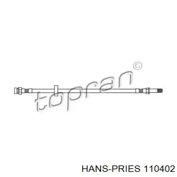 Шланг тормозной передний 110402 Hans Pries (Topran)