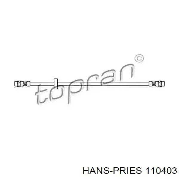110403 Hans Pries (Topran) шланг тормозной передний левый