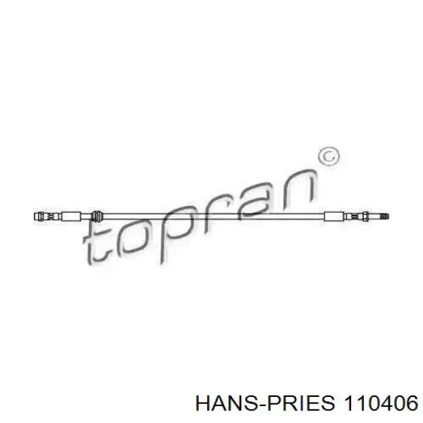 110 406 Hans Pries (Topran) шланг тормозной передний
