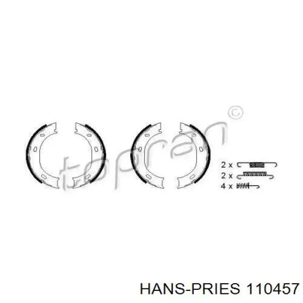 Колодки ручника 110457 Hans Pries (Topran)