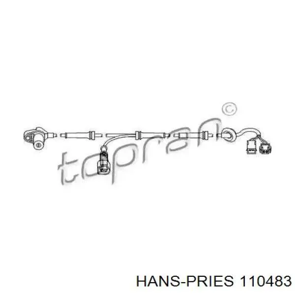 110 483 Hans Pries (Topran) датчик абс (abs передний)