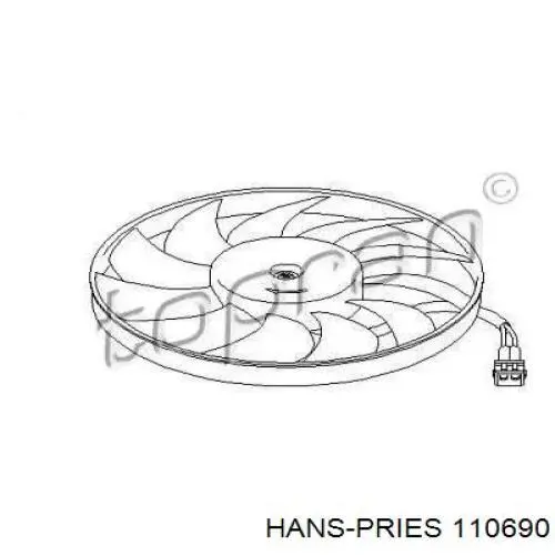 Электровентилятор охлаждения 110690 Hans Pries (Topran)