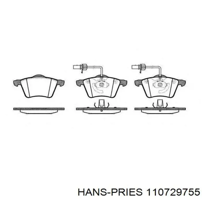 110729755 Hans Pries (Topran) колодки тормозные передние дисковые