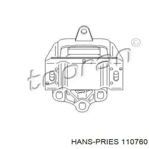 Левая подушка двигателя 110760 Hans Pries (Topran)