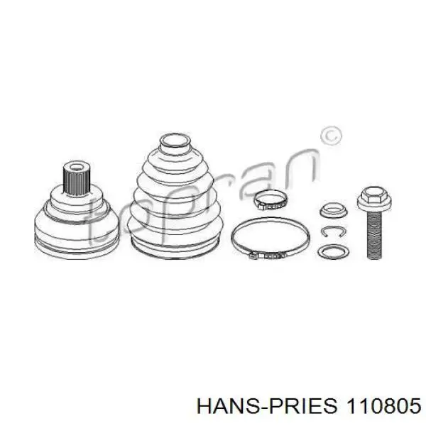 110805 Hans Pries (Topran) шрус наружный передний