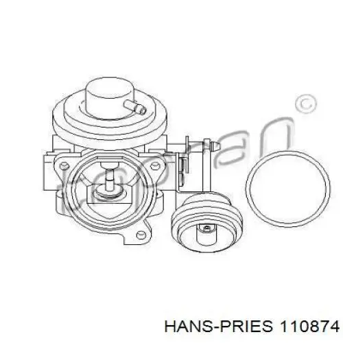 Клапан ЕГР 110874 Hans Pries (Topran)