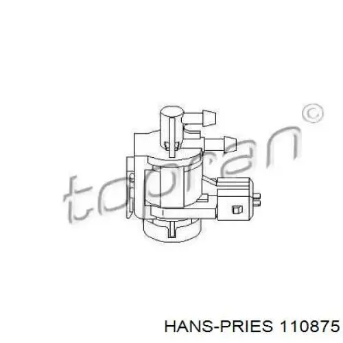 Клапан соленоид регулирования заслонки EGR 110875 Hans Pries (Topran)