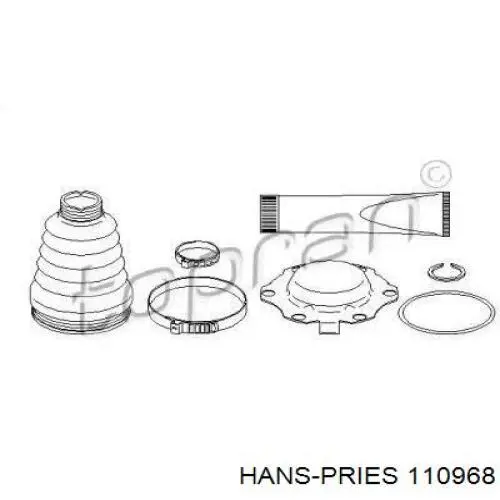 Пыльник ШРУСа внутренний 110968 Hans Pries (Topran)