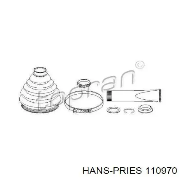 Пыльник ШРУСа наружный 110970 Hans Pries (Topran)